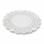 PAPIER DENTELLE ROND BLANC 14CM /100 Pcs
