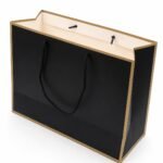 SAC SHOPPING NOIR/DORE 35X26X14CM /1 Pcs