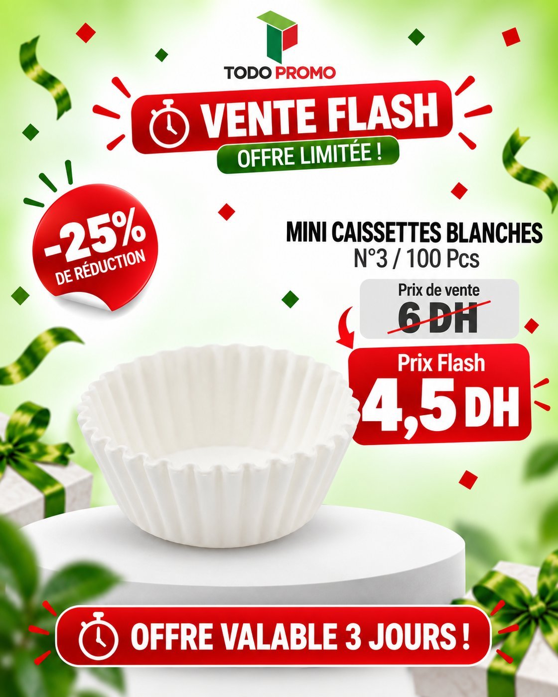 vente-flash-216777 MINI CAISSETTES BLANCHES N°3 /100 Pcs – Image 1