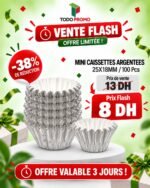MINI CAISSETTES ARGENTEES 25X18MM /100 Pcs